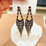 Earrings Light Luxury Long, Multi-Layered, Full-Pavé Tassel Earrings — S925 Silver Posts | Face-Slimming, High-End, and Elegant Evening Wear Accessories for Women
