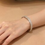 Bracelet Minimalist-Chic Matte Studded Bangle — Light Luxury, Versatile, and Commute-Friendly Jewelry