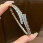 Bracelet ✨ Intertwined Starlight · Minimalist Diamond-Accented Bangle | Light Luxury & Versatile Style