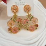 Earrings "Oil Painting Floralscape" Earrings — Intricate, Fully-Set Colorful Gemstone Jewelry with a Romantic, Vacation-Ready Vibe
