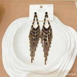 Earrings Light Luxury Long, Multi-Layered, Full-Pavé Tassel Earrings — S925 Silver Posts | Face-Slimming, High-End, and Elegant Evening Wear Accessories for Women
