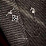 Brooch "Equestrian Chessboard" Vintage Court-Style Brooch — Pearl Chain Accessory with a Niche, High-End Aesthetic