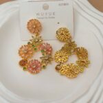 Earrings "Oil Painting Floralscape" Earrings — Intricate, Fully-Set Colorful Gemstone Jewelry with a Romantic, Vacation-Ready Vibe
