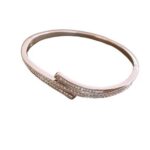 Bracelet ✨ Intertwined Starlight · Minimalist Diamond-Accented Bangle | Light Luxury & Versatile Style